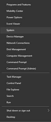 Power user task menu