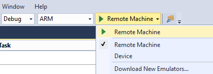 Visual Studio-Target Device