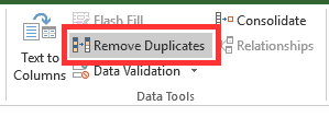 excel 2016 remove duplicates