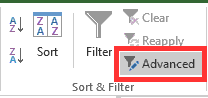 excel 2016 filter rows