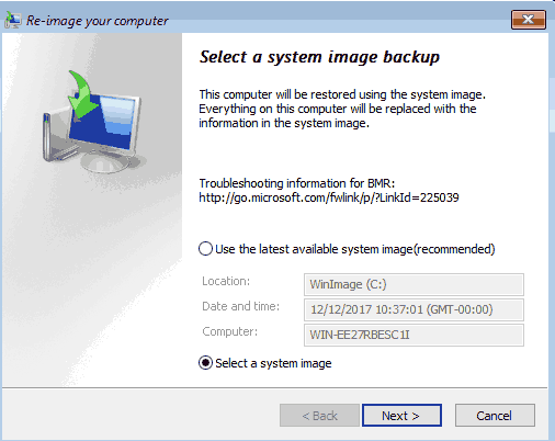 Select System Image