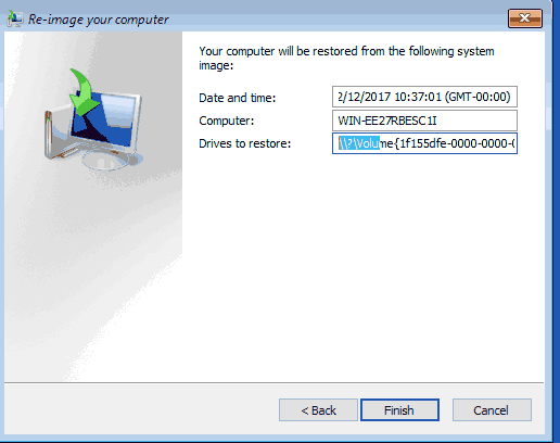 Image Recovery Advanced Options