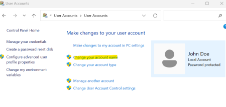 Change Account Name