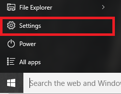 windows 10 start menu settings